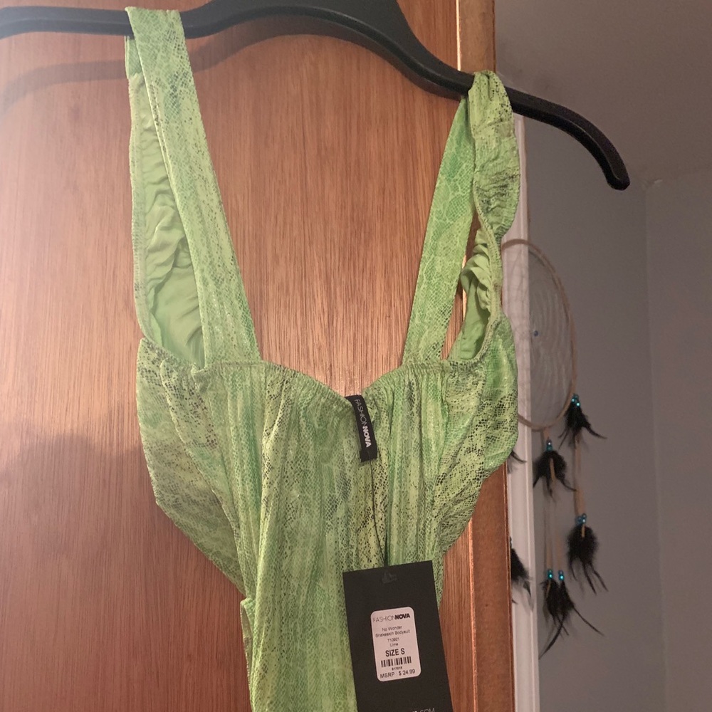 Fashion Nova lime green bodysuit